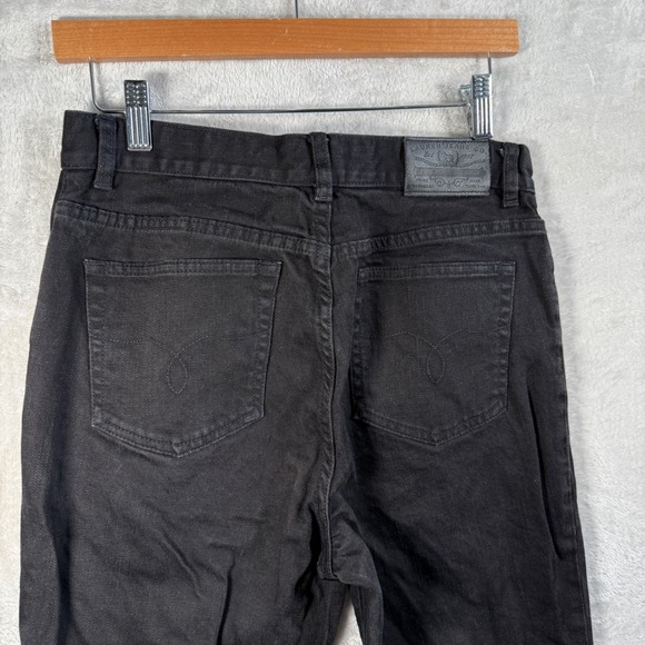 Lauren Jeans Co Ralph Lauren Womens Black Denim Straight Leg Pants Size 8P - Picture 8 of 13